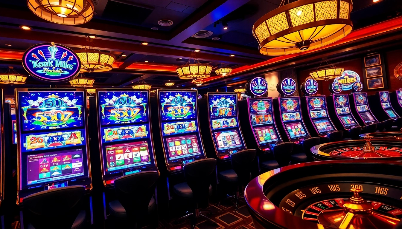 Engage with slot demo excitement through vibrant casino visuals featuring winning slot machines.